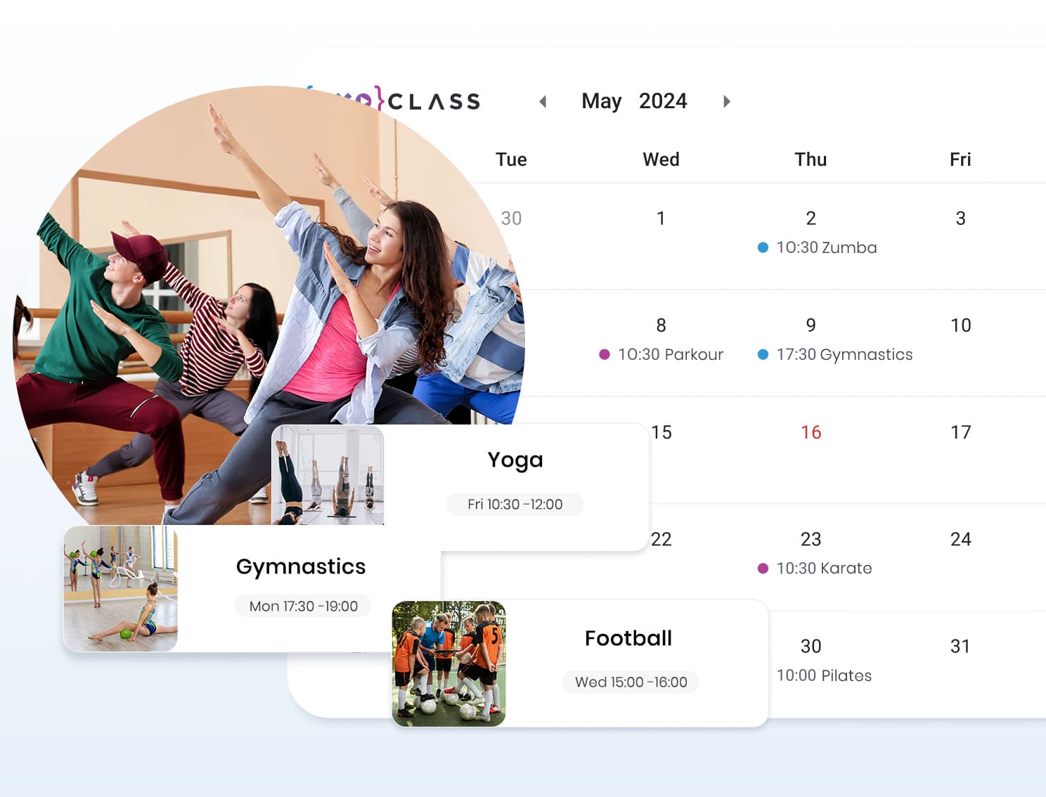 Dashboard view of sports registration software managing athlete enrollments