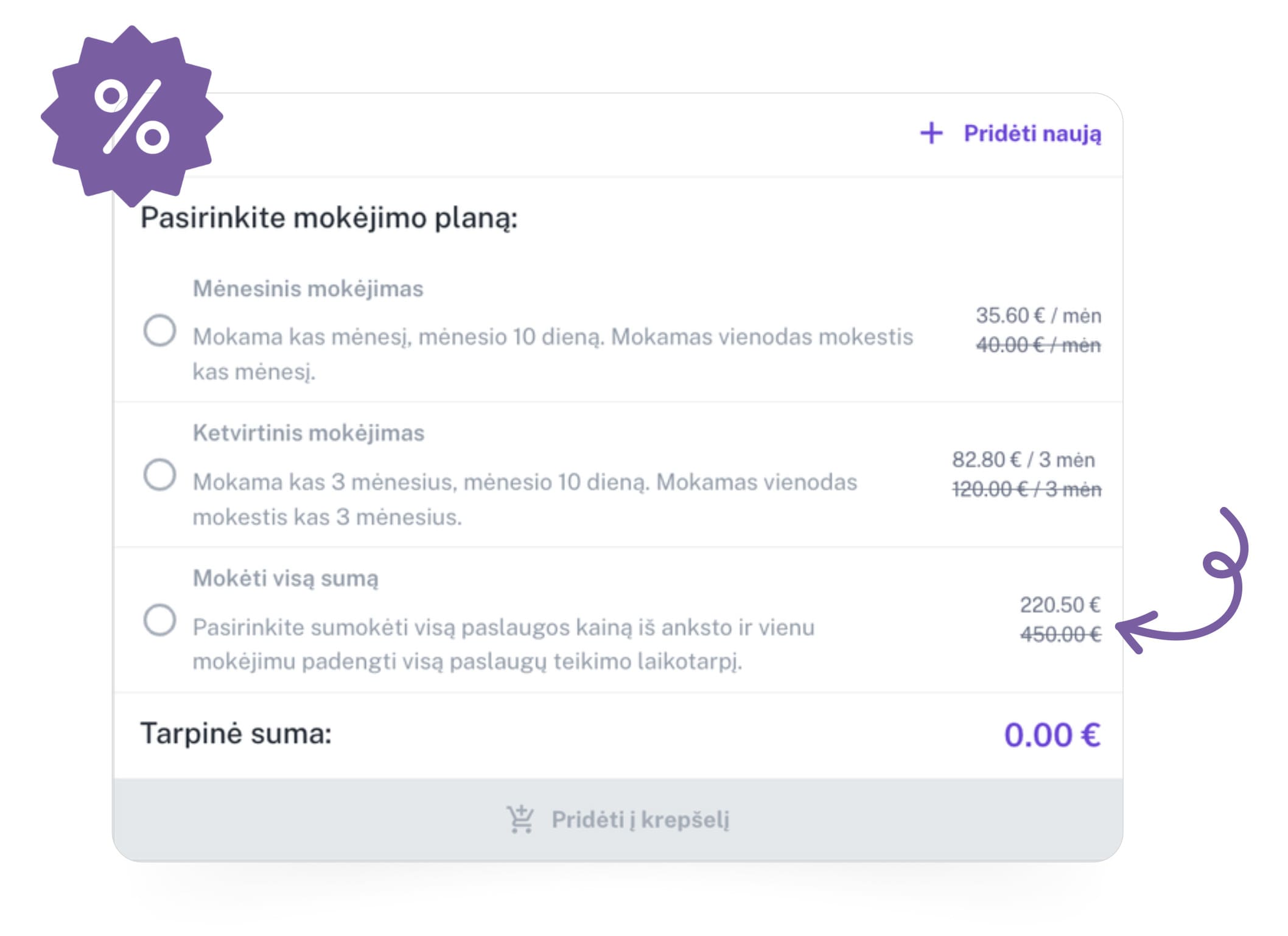 Exoclass sistema registracijai leidžia studijoms ir akademijoms pasiūlyti įvairias nuolaidas, priklausomai nuo mokinių grupės, mokėjimo plano ar sezoninių pasiūlymų.