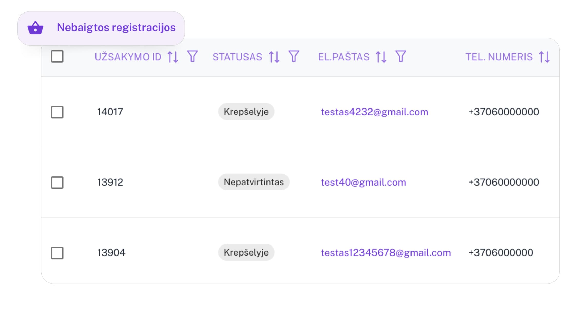 EXOCLASS nebaigtų regsitracijų ataskaita padeda švietimo organizacijoms susigrąžinti registracijų neužbaigusius mokinius.