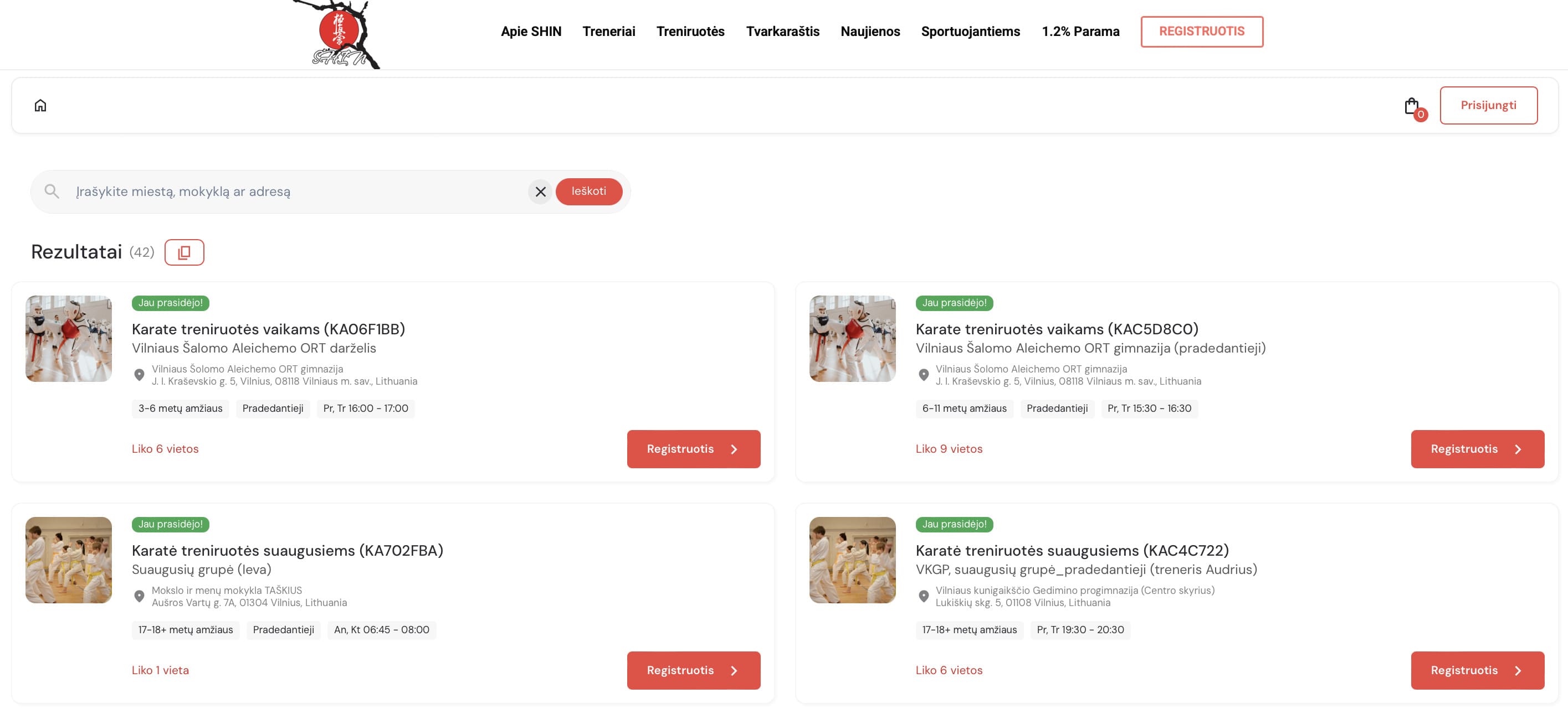 EXOCLASS būrelio registracijos puslapis leidžia organizacijoms personalizuoti spalvas pagal jų svetainės dizainą.